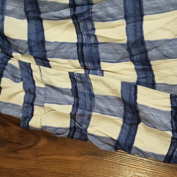 Maybe Blue and White Large Print Gingham 1/2 Sleeve Dress SSS - Picture 8 of 8